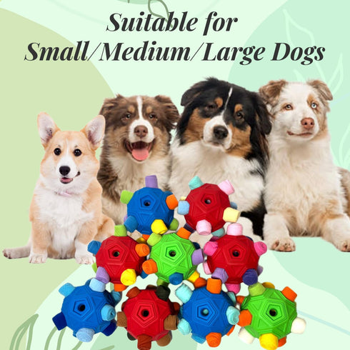 Snuffle Ball for Dogs, Unbreakable Interactive Toy, Foraging Snuffle Mat, Treat Dispenser, Puzzle Toys for All Pets