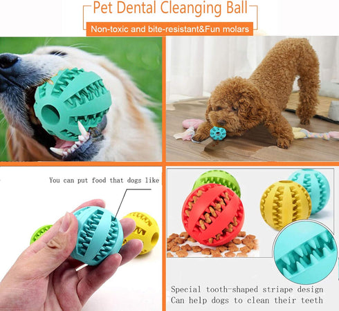 Sunglow 2 Pack Dog Toy, Nontoxic Bite Resistant Teething Balls for Small/Medium/Large Dogs and Puppies, Pet Food Treat