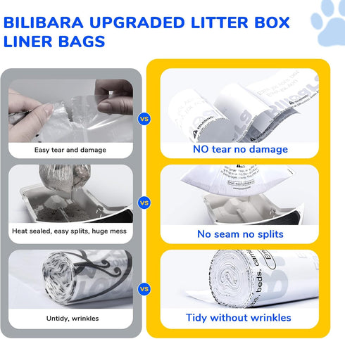 3 4, 60 Pack 9-11 Litter Box Liner Bag Compatible with Cat litter Box and - Extra Thick Waste Bags for Self-Cleaning