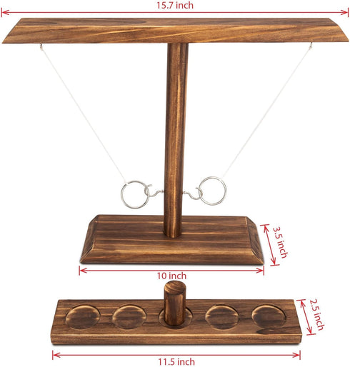 15.7" 13" DreamToyz Ring Toss Games for Adults, Yard Games, Patio Decor, Outdoor Indoor Games, Wooden Hook and Ring