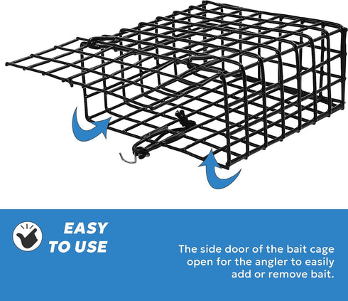 6"x6"x3" Vinyl-Coated Wire Crab Bait Cages for Heavy Duty Crab Trap Pot, Cage Box