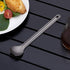 Navaris Long Handle Titanium Spork and Spoon - 8.4" (21.5cm) Long Metal Cutlery Set for Backpacking and Camping - Strong Lightweight - Includes Bag by Navaris