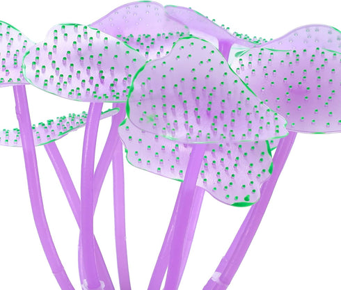 VOCOSTE Soft Silicone Glowing Aquarium Mushroom Coral, Fluorescence Aquatic Artificial Coral for Fish Tank Decoration