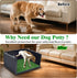High Walls Dog Pee Pad Holder with Artificial Grass-Foldable Indoor Dog Potty Tray,Waterproof Pee Pad Holder for Small