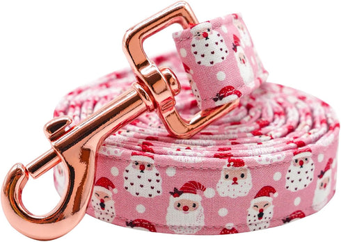 Christmas Dog Leash - Durable Soft Pet Leash with Cotton Handle in Christmas Red Plaid for Small Medium Large Dogs