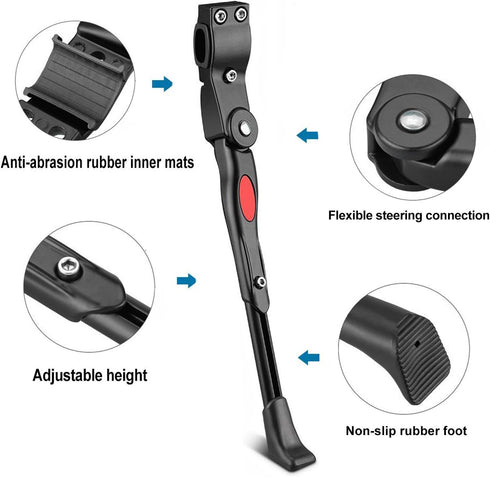 ZOSEN Adjustable Bicycle Kickstand, Bike Side Support Kick Stand for 22 24 26 Inch Mountain Bike and 700 Road Bike by ZOSEN