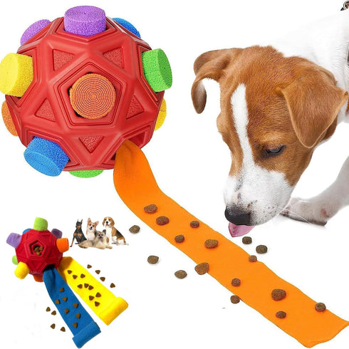 Furry Fellow Snuffle Ball Interactive Dog Toy - Hidden Treats for Slow Food Training and Playtime