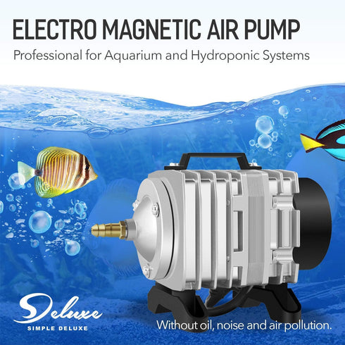Simple Deluxe 602 GPH Air Pump, 18W with 6 Adjustable Outlets and 25 Feet Airline Tubing for Aquariums