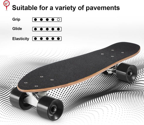 Skateboard Complete - 22 Inch Mini Cruiser for Beginners, Kids, Boys, and Girls