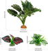 Reptile Artificial Plants, Terrarium Plants Decorations Supplies, Aquarium Fish Tank Plant, Amphibian Habitat Hideout Tank Accessories(L Set-3pcs/A) by Moonorange