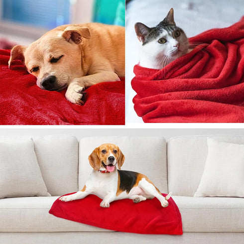 PartyKindom Dog Blankets for Small Medium Large Dogs, Washable Soft Plush Reversible Pet Blanket, Couch Protector Cover