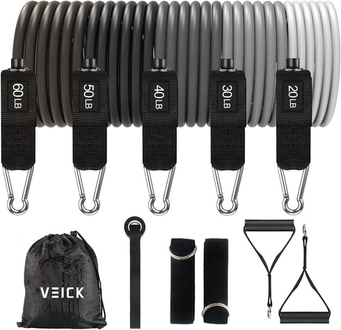 VEICK Resistance Bands, Exercise Bands with Handles for Men and Women, Workout Bands for Fitness Weights at Home