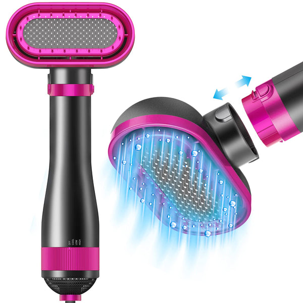 Hair Dryer Brush for Small/Medium Dog & Cat, 2 in 1 Pet Grooming Dryer with 2 Heat Settings & 3 Adjustable Blowing
