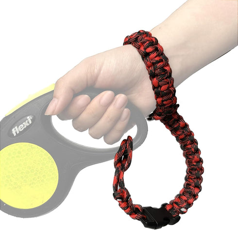 Hands Free Adjustable Wrist Strap for Dog Leash, Security Strap for Retractable Leashes, Red