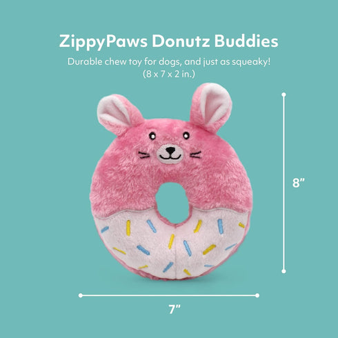 ZippyPaws Donutz Buddies Interactive Pet Toys, Donut Hide and Seek Toy, Colorful Squeaky Dog Toys