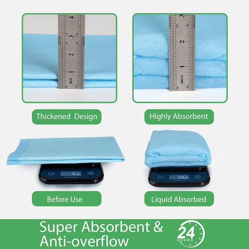 24"x24" (75 Count), Housetraining Deep Dear Pet Training and Puppy Pads Super Absorbent Pee Pads for Dogs, Leak-Proof