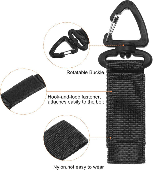 PATIKIL Belt Keeper Key Chain | Strap Hanging Gear Buckle Hook with Triangle Rotate Snap