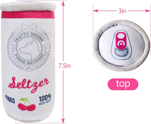 PrimePets Beer Dog Toy, Plush Squeaky Toy for Small Medium Large Dogs, Funny Gift