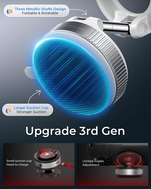 MRGLAS 2025 [89+LBS 2800gf 360 Upgraded Vacuum Magnetic Phone Holder, for Magsafe Suction Cup Phone Mount Car Truck