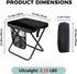 ABUUL 16" 265Lbs, Portable Collapsible Stool - Folding Chair with Storage Pouch, Convertible Satchel for Hands-Free