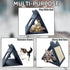Fhiny Triangle Cat Scratching Post, Natural Sisal Standing Scratch Board with Hanging Plush Ball Toy