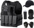Tactical Vest Set for Men - Airsoft Paintball Gear and Equipment(Black)