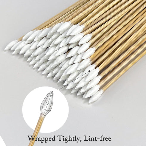 Gun Cleaning Supplies, Dual-Ends Tips Swabs, 6 Inch Long Cotton Swabs with Bamboo Sticks in Storage Case for Maintenance