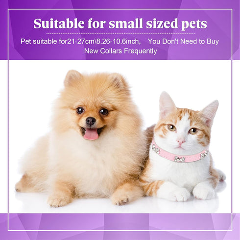 4 Pcs Pink Dog Collar, Spiked Studded Collars with Pearls, Rhinestone Bow Knot Crystal Diamond Colorful Flower Collars