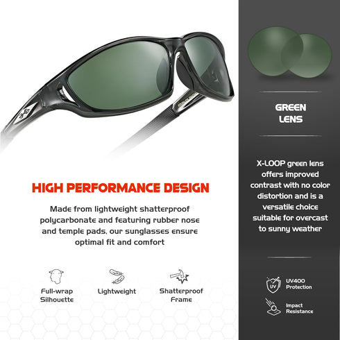 Polarized Sports Sunglasses for Men, UV400 Baseball Running Cycling Golf Glasses for Outdoor Activities