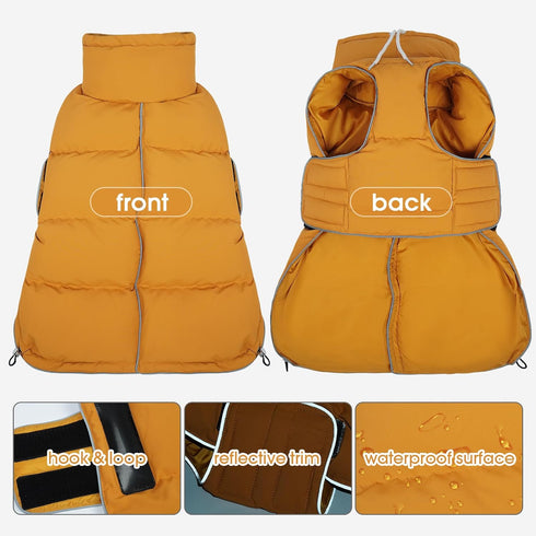 FUAMEY Dog Puffer Jacket for Small Dogs,Dog Cold Weather Coats Winter Dogs Down Jackets Waterproof Pet Snowsuits Warm