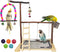 Bird Playground Parrot Playstand Parakeet Gym Playpen Cockatiel Play Stand Wood Perch
