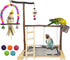 Bird Playground Parrot Playstand Parakeet Gym Playpen Cockatiel Play Stand Wood Perch