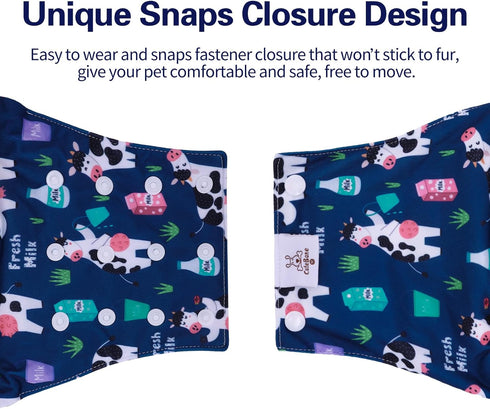3pcs Pack KDM06XL CuteBone Washable Dog Diapers Male with Snaps Reusable a Doggie Belly Band for Male Dogs Wraps