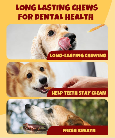 10.6oz Chicken Wrapped Rawhide Sticks Dog Treats w/Taurine Rawhide Sticks Puppy Training Snacks Long Lasting Dog Chews