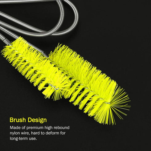 Stainless Double Ended Flexible Cleaning Brush for Canister Filter Tube Hose Pipe in Fish Tank Aquarium (Yellow)