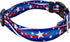 Country Brook Petz 1 Inch Deluxe Adjustable Dog Collar - Americana Collection, Medium (Star Spangled)