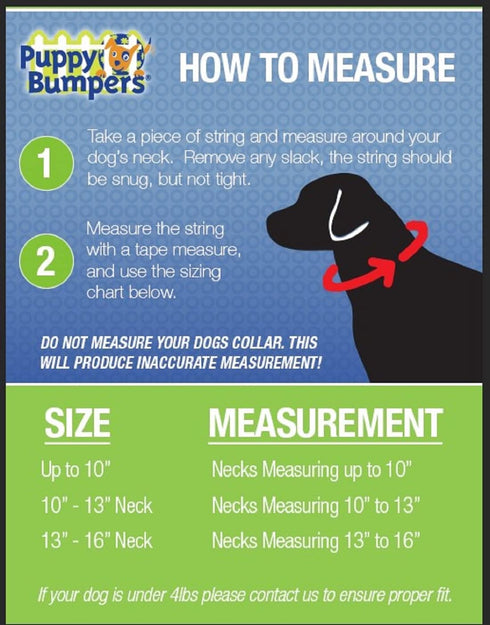 Tossed Bones Puppy Bumpers, 100% Cotton Safety Fence Collar Made in USA, 10-13" to Keep Your Pet Safe