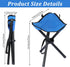 KKONHII Stool,17 Inch Small Travel Folding Camping Folding Outdoor Tripod Seats Blue Portable Camping Stool for Garden