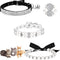 3 Pieces Rhinestones Dog Collar Set, Adjustable Artificial Pearl Dog Collar, White Bling Diamante Cat Necklace with Bell