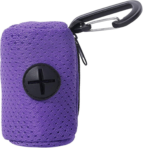 LOXGO Pet Trash Bag Holder Poop Bag Dispenser MeshFabric Pooper Bag Dispenser LeashHook Pet Waste Bag Holder