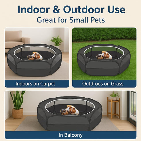 2 1 Pig/Ferret/Chinchilla/Bearded Amakunft in Small Animals Playpen with Pad Mat Rabbit Pop Up playpen Tent Portable