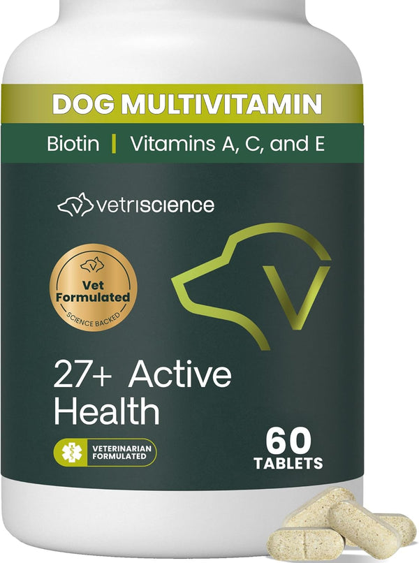 VetriScience Senior 27+ Active Health Chewable Tablets, Canine Plus Daily Multivitamin for