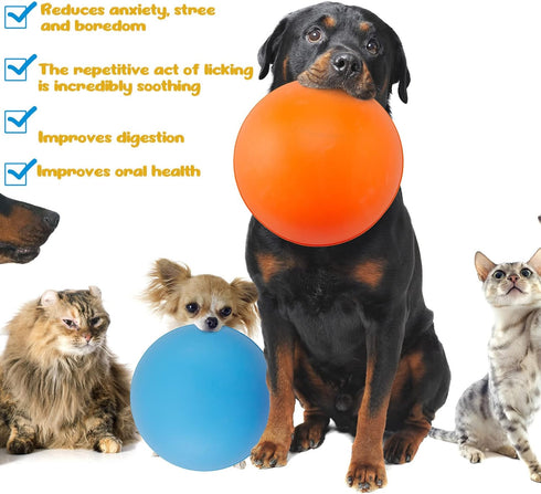 2 Pcs Silicone Dog Lick Bowl, Interactive Dog Slow Feeder Bowls for Oral Health, Anxiety Relief (Blue, Orange, Bone)