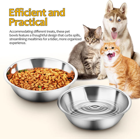 GANAZONO 3pcs Cute Small Cats Bowls, Metal Pet Food Feeder Bowls, Indoor Cat Food Dishes, Pet Water Bowls Replacement