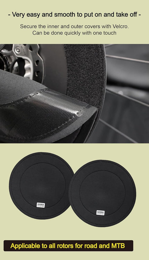 GORIX Bike Disc Brake Cover Set of 2, Rotor Cover Guard for Transport Storage Luggage Road MTB (GX-DBCOVER)