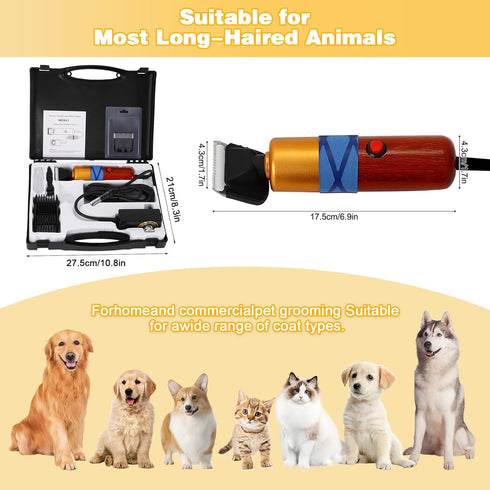 Dog Shears, Plug-in Electric Pet Shaving and Grooming Kit, 200W 10ft Sheep Shears, Low Noise & Vibration Design