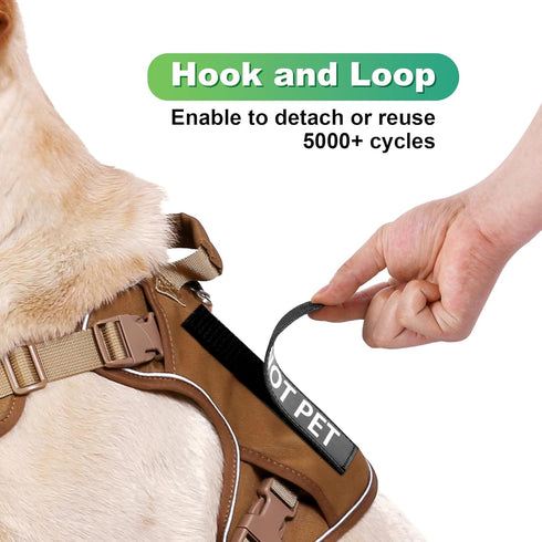 6-Pack Service Dog Patches, Removable Do Not Pet Patch for Harness Vest or Collar, In Training Patches with Hook and