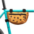 Snack! Chocolate Chip Cookie Bike Bag Fun Bicycle Frame & Handlebar Bag with Adjustable Straps Mounts on Top Tubes