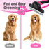MIU COLOR Long Hair Pet Grooming Brush - Deshedding Tool for Medium and Large Dogs & Cats, Pink