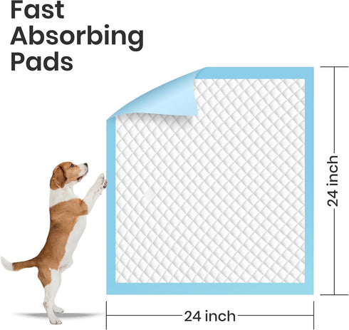 40 Count 24x24 6-Layer FPN Training Pads for Dogs Ultra Absorbent Puppy Pads | Leak-Proof, Fast-Drying Pet Pee Pads